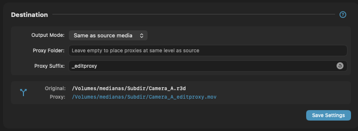 Proximate destination configured for Iconik: same as source, _editproxy suffix